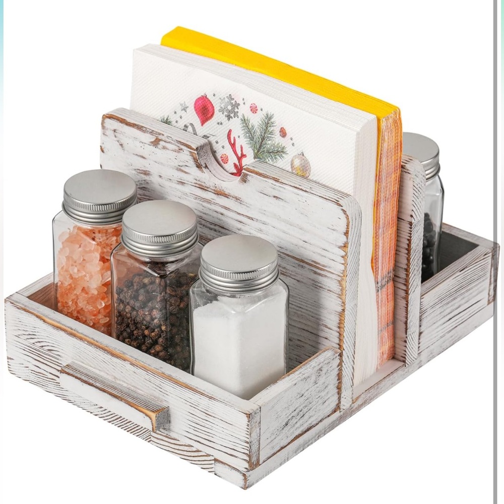 Multifunctional pine wood napkin holder